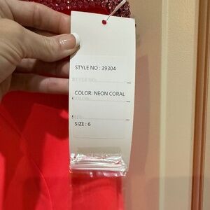 Beautiful bright coral Prom/ pageant - new with tags!